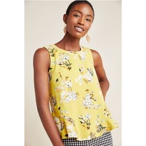Anthropologie Eva Franco Yellow Top Arborist Floral Tank XS